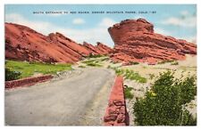 Vintage South Entrance to Red Rocks Denver Mountain Parks CO Postcard Unp. Linen picture