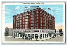 1928 Hotel Russell Lamson Building Cars Waterloo Iowa IA Vintage Postcard picture