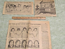THREE NEWSPAPER CLIPPINGS ON DIONNE QUINTUPLETS CIRCA 1935 picture