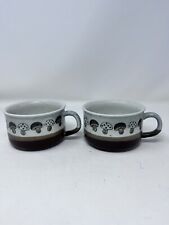 Otagiri Japan Ceramic Mushroom Soup Mugs Set of 2 Vintage 1970’s EUC picture