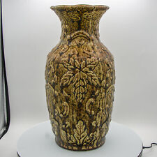 Art Nouveau Style Green Large Embossed Floral Vase picture