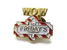 T.G.I.F. Fridays Restaurant Pin Gold Tone WOW Design picture