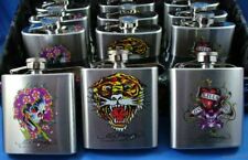 WHOLESALE LOT OF 12 ED HARDY FLASKS SKULL TIGER HEART Christian Audigier tattoo picture