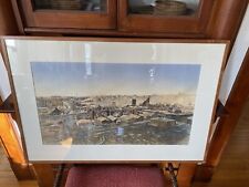1872 Great Boston Fire - Antique Photo Hand Colored - Large Framed Department picture