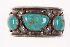 Vintage Heavy Navajo Sterling/Turquoise cuff bracelet picture