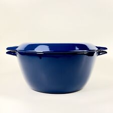 Copco Denmark Lidded Casserole Dish Pot D3 Blue Enamel Cast Iron Vintage picture
