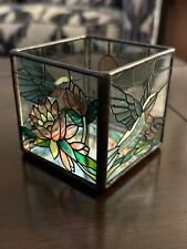 Joan Baker Designs Hand Painted Humming Birds Glass Votive Light Candle Holder picture