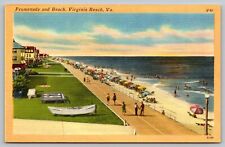 Postcard Promenade And Beach Virginia Beach VA Ocean Beach View VTG c1915  I2 picture