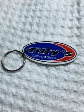 Vintage Tilly’s Logo Red White Blue Rubber Surfer Beach Key Ring Key Chain picture