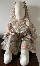 Vintage handmade floppy-ear floral dress bunny Easter collectible 24