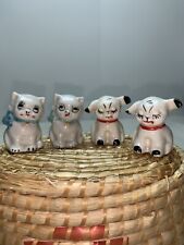 Vintage Kittens And Puppies 4pcs 2”  Miniature Porcelain Anthropomorphic picture