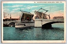 Tampa, Florida FL - Open Bridge at Lafayette Street - Vintage Postcards - Posted picture
