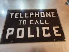 RARE Vintage TELEPHONE TO CALL POLICE Acrylic Sign Lucite NYC NYPD picture