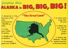 AK Alaska, The Great Land Big Interesting Facts, Vintage Scalloped Postcard picture