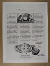 1971 Rolex Oyster Day-Date Watch 'Two things about' vintage print Ad picture