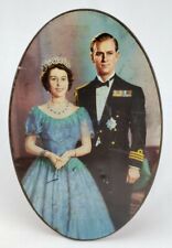 Rare 1953 Prince Phillip & Queen Elizabeth Coronation Biscuit Tin Carr & Co Box picture