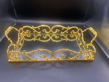 CREART made in Italy gold with mirror vanity/serving tray size 10x6.5 picture