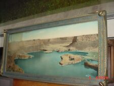 LARGE PIECRUST PICTURE FRAME WITH TINTED PHOTO OF DRY FALLS EAST WASHINGTON picture