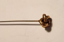 Antique GOLDTONE DECORATED KNOT  Hat Pin 11 Inches  Vtg Edwardian 1900s Hatpin picture