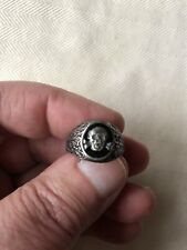 GERMAN SILVER AND ENAMEL RING, MARKED  800 picture