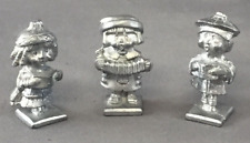 Vintage Royal Pewter Set of 3 Mini Holiday Carolers Children Christmas Figurines picture