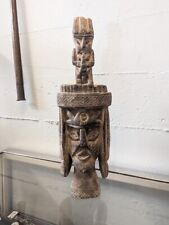 Vintage Pre-Columbian Style Hand-Carved Wood Statue picture