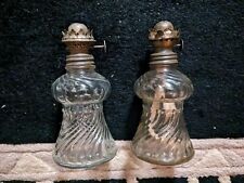 2x vintage Plume & Atwood Miniature Oil Lamp Swirl Base Acorn Burner w/o Chimney picture