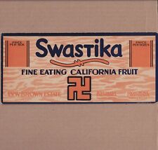 Original Unused SWASTIKA citrus fruit ad display header/label, Riverside, CA picture