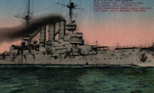 SMS Elsass German Imperial Navy Squadron Ship WWI c.1910 Vtg Postcard picture