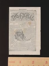 Antique 1883 The Coral Miniature Sample Advertising Newspaper Elgin, Illinois picture
