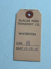 1961 GLACIER  PARK TRANSPORT CO BADGE  WATERTON TICKET VINTAGE picture