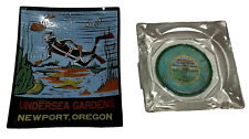 UNDERSEA GARDENS ASHTRAYS LOT OF 2 GLASS RETRO ADVERTISING picture