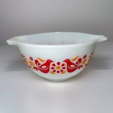 Pyrex Mixing Bowl #441 / 1.5 Pint FRIENDSHIP Cinderella Red Yellow Birds VTG USA picture