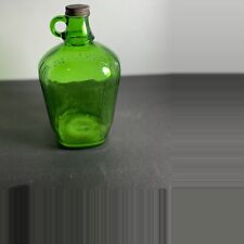 Old Green Glass Half gallon With Lid picture