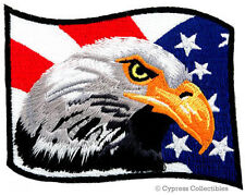 BALD EAGLE AMERICAN FLAG PATCH USA PATRIOTIC applique embroidered iron-on EMBLEM picture