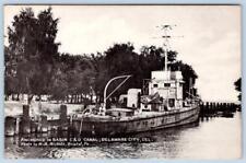 1930's DELAWARE CITY DE ANCHORED IN BASIN C&D CANAL NICHOLS COLLOTYPE POSTCARD picture