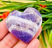 Amethyst Crystal Heart, Massage Pocket Stone, Metaphysical Healing Stone picture