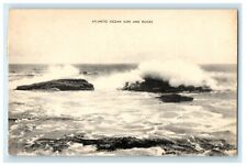 1953 View Of Atlantic Ocean Surf And Rocks Deal New Jersey NJ Postcard picture