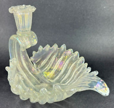 Vtg Murano Barovier E Toso Iridescent Fanned Conch Shell Candle Stick Holder 60s picture