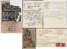 Judaica lot 5 Items - Jew jewish card postcard & Documents  picture
