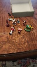 Vintage Painted Wooden Christmas Ornaments LOT of 8 Russ picture