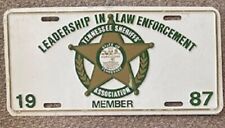 1987 TENNESSEE SHERIFFS ASSOCIATION MEMBER BOOSTER License Plate picture
