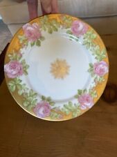 Vintage Blakeman & Henderson Limoges Gold/Pink Floral Rose Plate picture