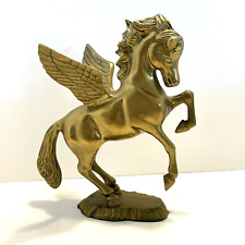 VTG Brass Pegasus Rearing Up on Hind Legs Mythical Winged Horse 8.5