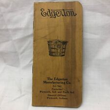Vintage 1930's Edgerton Mfg Pocket Notebook Plymouth Indiana picture