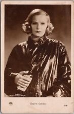 Vintage1930s GRETA GARBO Photo RPPC Postcard MGM Photo / 