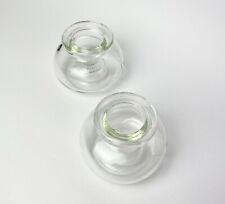 2 x VINTAGE Glass Candle Holder [ Dansk Designs ] Clear Glass MID CENTRY MODERN picture