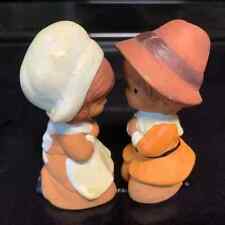 VTG Pair of Terra Cotta Thanksgiving Pilgrim figurines picture