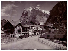 Switzerland, street in Grindelwald, Wehrli vintage print, photomecanique 16.5 picture