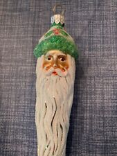 patricia breen santa head, green long beard sparkling, rare picture